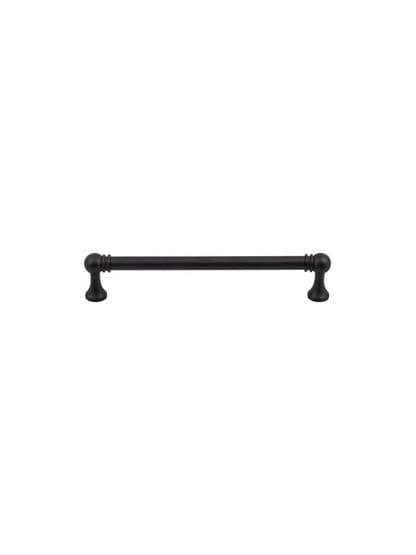 Kara Cabinet Pull - 6 5/16 inch Center-to-Center in Flat Black.